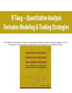 Yi Tang – Quantitative Analysis; Derivates Modeling & Trading Strategies