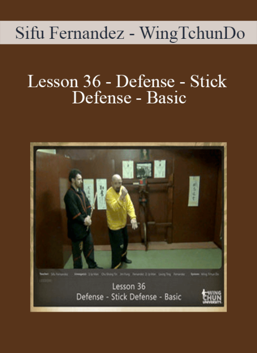 Sifu Fernandez - WingTchunDo - Lesson 36 - Defense - Stick Defense - Basic