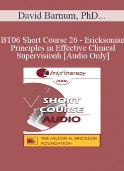 [Audio] BT06 Short Course 26 - Ericksonian Principles in Effective Clinical Supervision: Teaching Therapy from the Inside Out - David Barnum