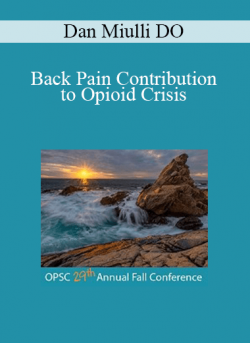 Dan Miulli DO - Back Pain Contribution to Opioid Crisis
